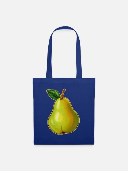 Birne mit Blatt - Stoffbeutel - Royalblau