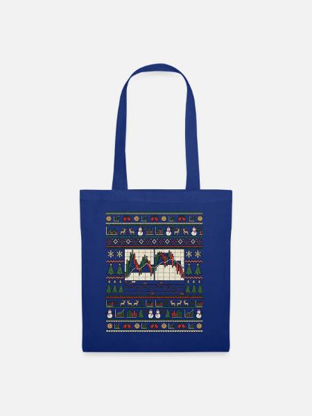 Weihnachten Trading Strickdesign - Stoffbeutel - Royalblau