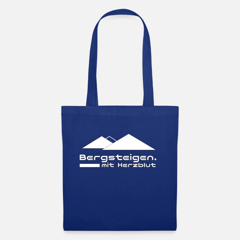 Bergsteigen mit Herzblut - Stoffbeutel - Royalblau