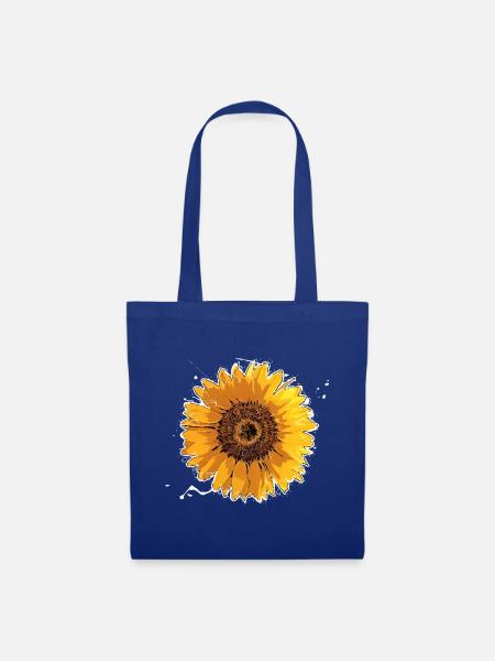 Sonnenblume - Stoffbeutel - Royalblau