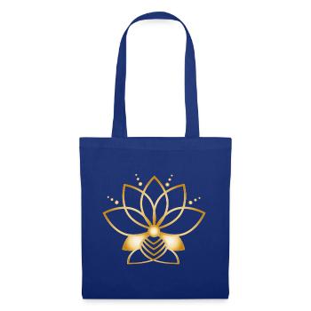 Symbole fleur stylisée dorée minimaliste - Sac en tissu - bleu royal - Devant