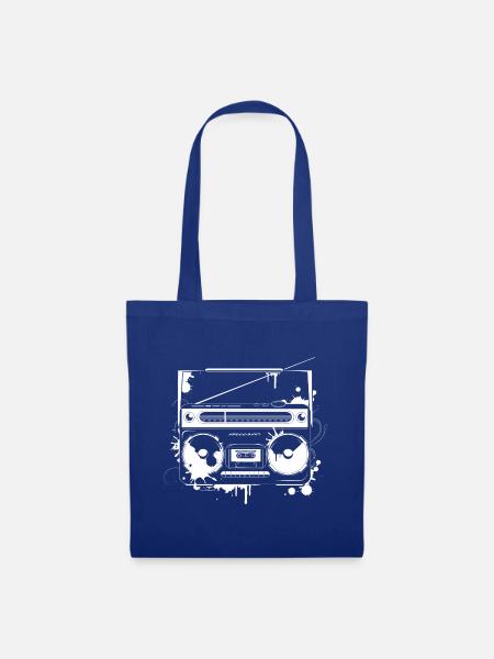 Retro Ghettoblaster Graffiti – Musik aus den 80ern - Stoffbeutel - Royalblau