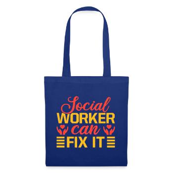Social Worker Quote Worker Can Fix It Social Work - Stoffbeutel - Royalblau - Vorne