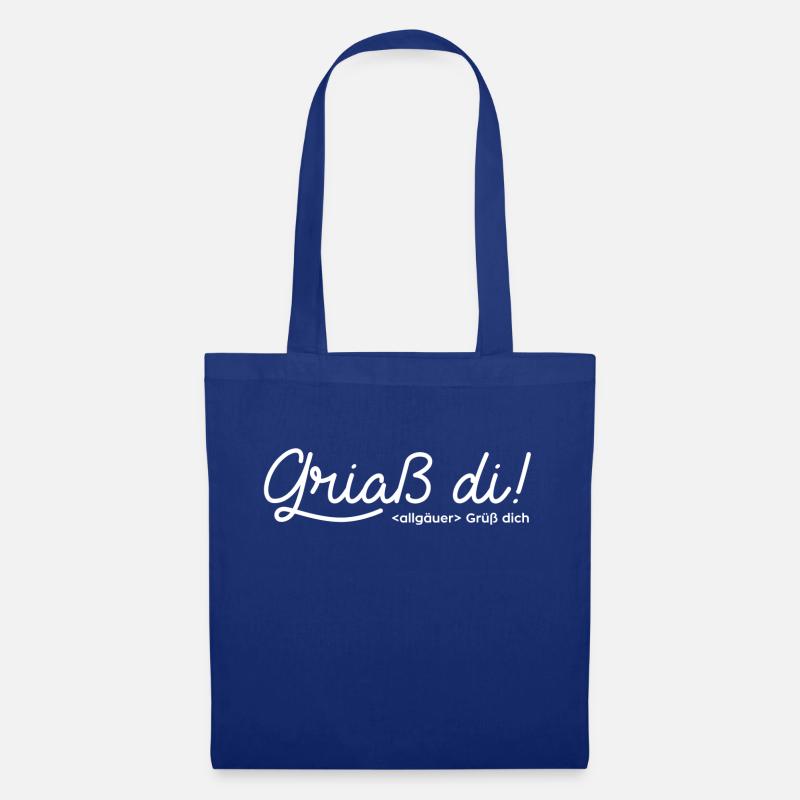 griaß di - grüß dich - Stoffbeutel - Royalblau