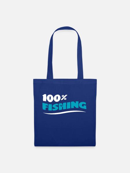 100% Angeln Personalisiertes Humorgeschenk - Stoffbeutel - Royalblau