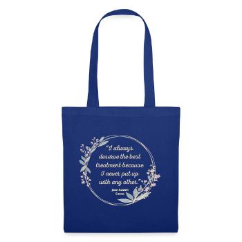 Emma Par Jane Austen Citation II - Style mignon - Sac en tissu - bleu royal - Devant