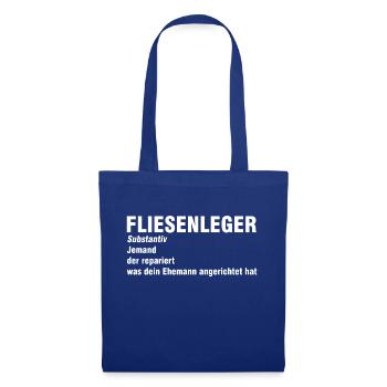 Fliesenleger Definition Fliesenlegen Geschenk - Stoffbeutel - Royalblau - Vorne