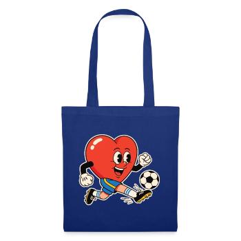 Herz Kicker Fußballherz - Stoffbeutel - Royalblau - Vorne