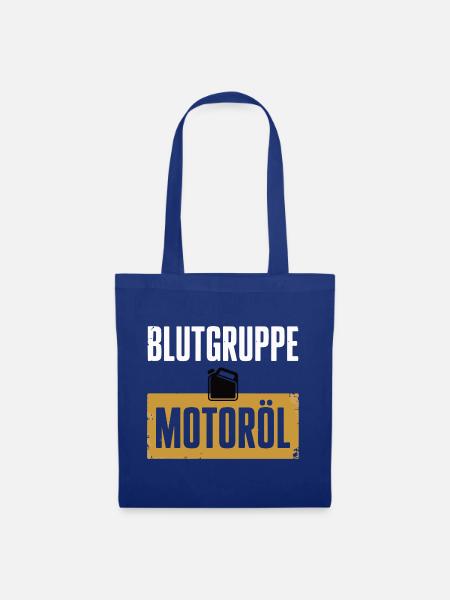 Blutgruppe Motoröl Schrauber Design - Stoffbeutel - Royalblau