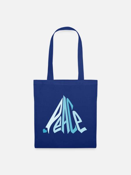 Peace Graffiti mit Herz in Blau - Stoffbeutel - Royalblau
