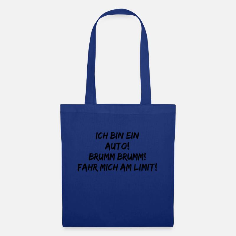 Ich bin ein Auto brumm-fahr mich am Limit-Funny - Stoffbeutel - Royalblau