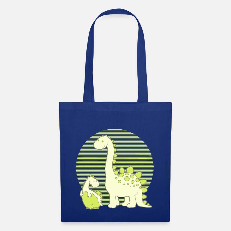 Dinosaur Mom with Hatching Egg - Tote Bag - royal blue