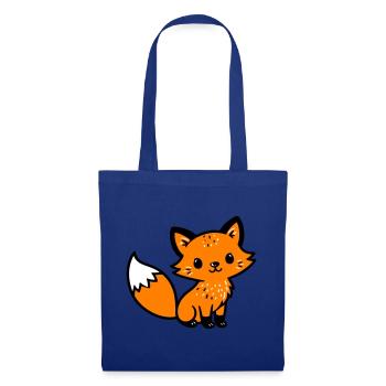 Fuchs Niedlich Comic - Stoffbeutel - Royalblau - Vorne