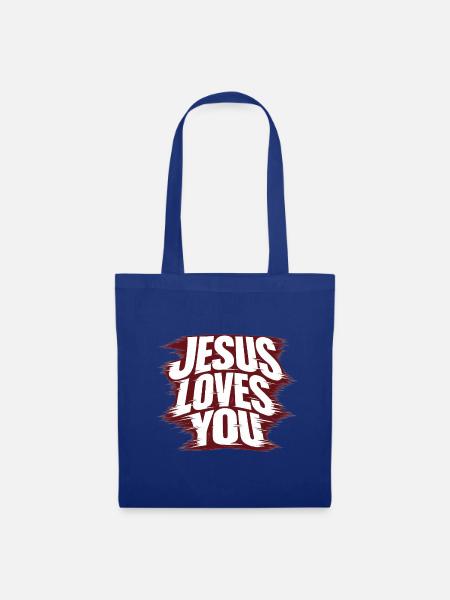 Jesus loves you - Stoffbeutel - Royalblau