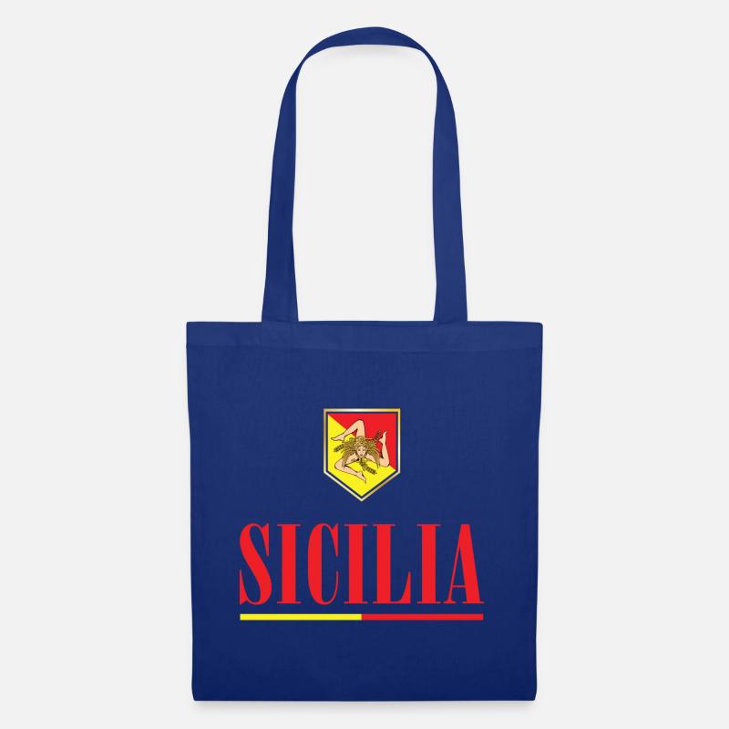 Sizilien Abzeichen - Stoffbeutel - Royalblau