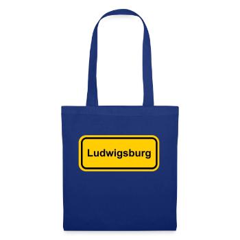 Ortsschild Ludwigsburg Ort Schild Ortstafel - Stoffbeutel - Royalblau - Vorne