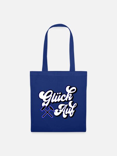 Glück auf Hammer und Schägel | Farben änderbar - Stoffbeutel - Royalblau