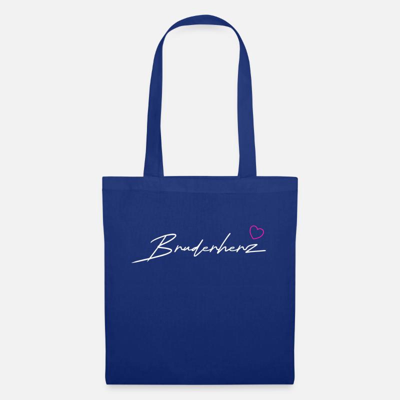 Bruderherz Geschenk in White - Stoffbeutel - Royalblau