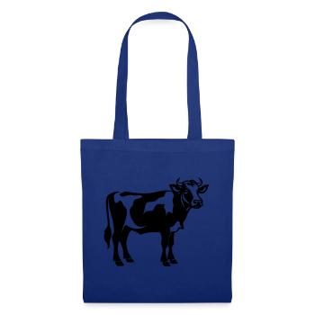 Vache laitière d’ombre debout – transparent SVG boerderi - Sac en tissu - bleu royal - Devant