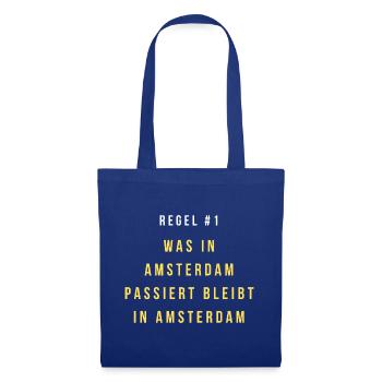 Regel #1: Bleibt in Amsterdam - Stoffbeutel - Royalblau - Vorne