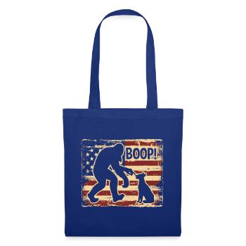 American Flag Bigfoot Yeti Boop The Snoot Dog Humo - Stoffbeutel - Royalblau - Vorne
