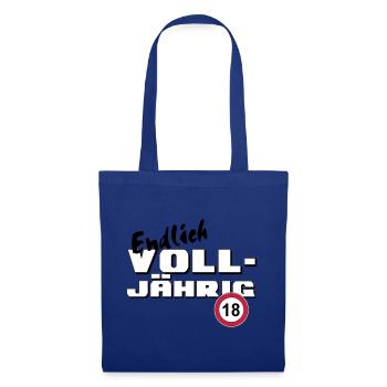 18. Geburtstag ,Volljährig ,Endlich Volljährig(25) - Stoffbeutel - Royalblau - Vorne