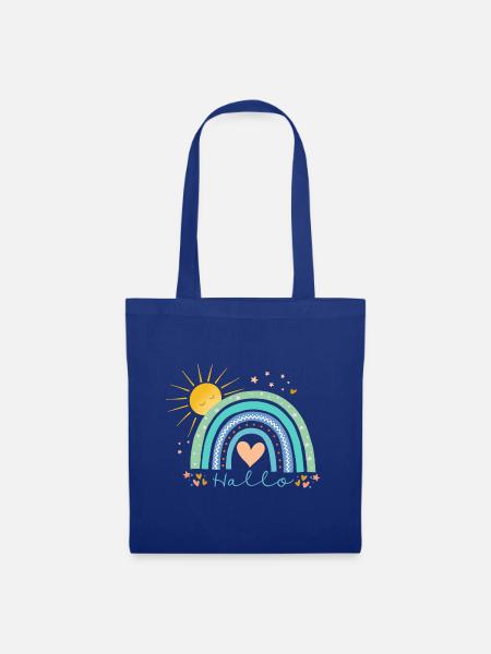 Regenbogen - Stoffbeutel - Royalblau