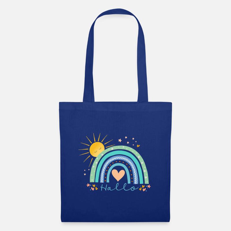 Regenbogen - Stoffbeutel - Royalblau