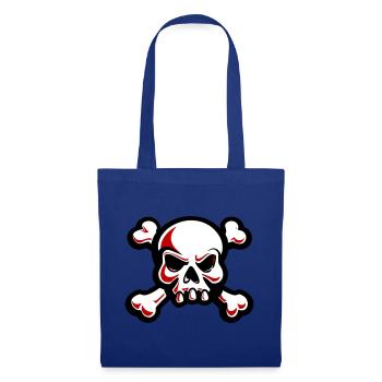 Totenkopf Skelett Knochen Symbol - Stoffbeutel - Royalblau - Vorne