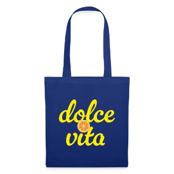 Dolce Vita Orange Sommer Fun Party Italien Zitrus - Stoffbeutel - Royalblau - Vorne
