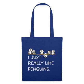 Pinguine Spruch Penguin Lover Tierhumor Cartoon - Stoffbeutel - Royalblau - Vorne
