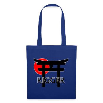 Rigger unter Torii und roter Sonne (schwarz) - Stoffbeutel - Royalblau - Vorne