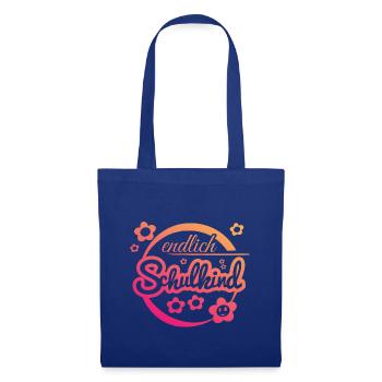 Endlich Schulkind - Stoffbeutel - Royalblau - Vorne