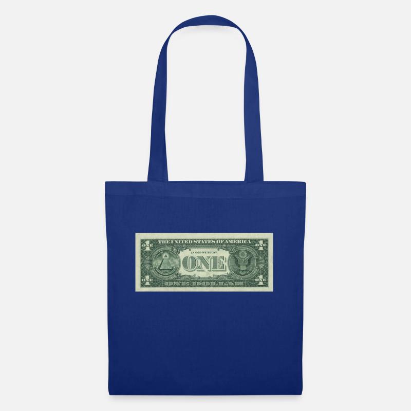 One Dollar Bill. Ein Dollar Schein - Stoffbeutel - Royalblau