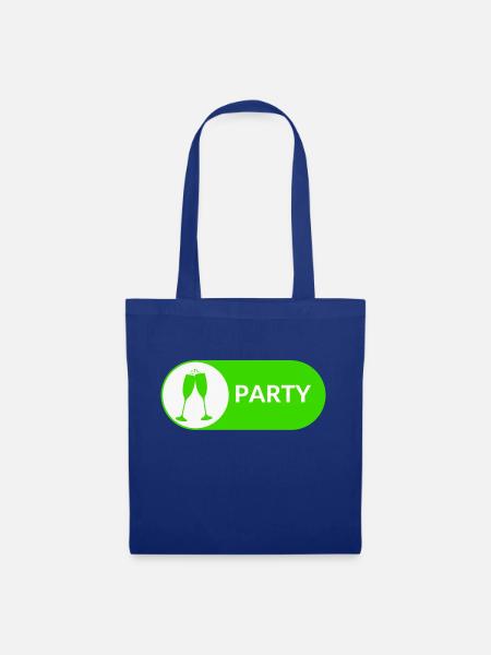 Party-Button - Stoffbeutel - Royalblau