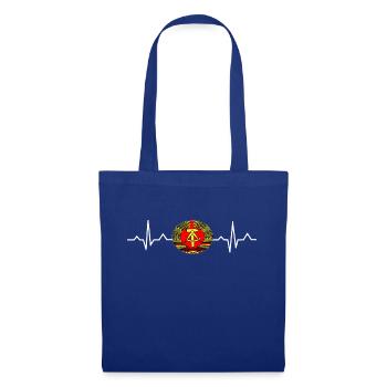 DDR Ostdeutschland Ossi Herzschlag - Stoffbeutel - Royalblau - Vorne