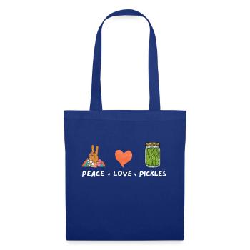 Frieden Liebe Und Gurken Liebhaber Essen Vintage - Stoffbeutel - Royalblau - Vorne