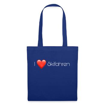 I love Skifahren - Stoffbeutel - Royalblau - Vorne