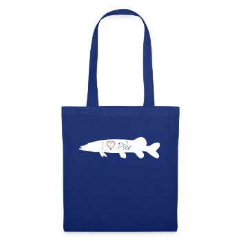 I Love Pike in white with transparent lettering - Stoffbeutel - Royalblau - Vorne