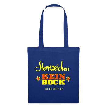 Signe du zodiaque - Kein Bock - - Sac en tissu - bleu royal - Devant