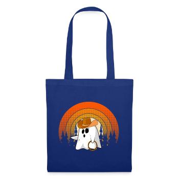 Howdy Cowboy Ghost Lustige Halloween Retro-Sonnenuntergang - Stoffbeutel - Royalblau - Vorne