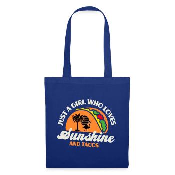 Fille qui aime le soleil et les tacos rétro - Sac en tissu - bleu royal - Devant