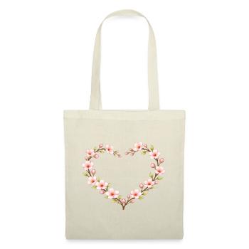 Motif printanier du cœur des cerisiers en fleurs - Sac en tissu - nature - Devant