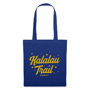 Lettrage sur le sentier Kalalau à Hawaï - Sac en tissu - bleu royal - Devant