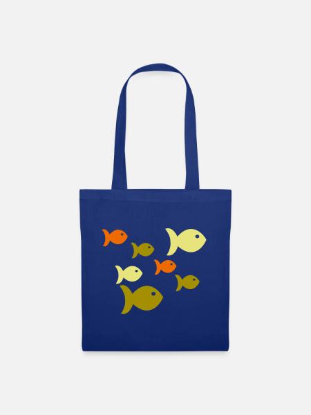 Fische Fischschwarm - Stoffbeutel - Royalblau