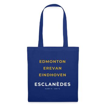 Esclanèdes Lozère - Edmonton - Erevan - Eindhoven - Sac en tissu - bleu royal - Devant