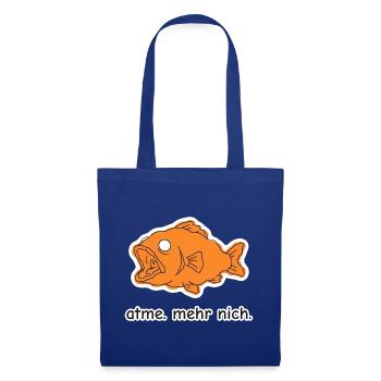 atme. mehr nich. – Fisch Meme - Stoffbeutel - Royalblau - Vorne