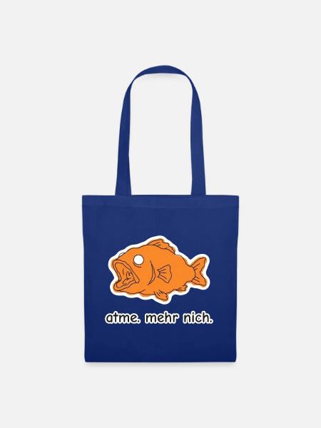 atme. mehr nich. – Fisch Meme - Stoffbeutel - Royalblau