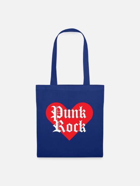 Punk Rock Herz - Stoffbeutel - Royalblau