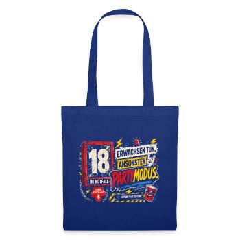 18 Geburtstag Volljährig Party Geschenk Humor - Stoffbeutel - Royalblau - Vorne